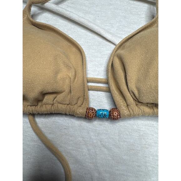 Sand N Sun Youth Bikini – Beige with Beaded Tie Details - Picture 2 of 6